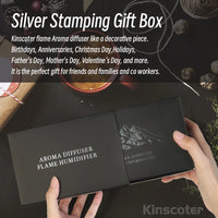 Ultrasonic Aroma Diffuser & Humidifier - LED Cool Mist Maker with Essential Oil Flame Lamp Function